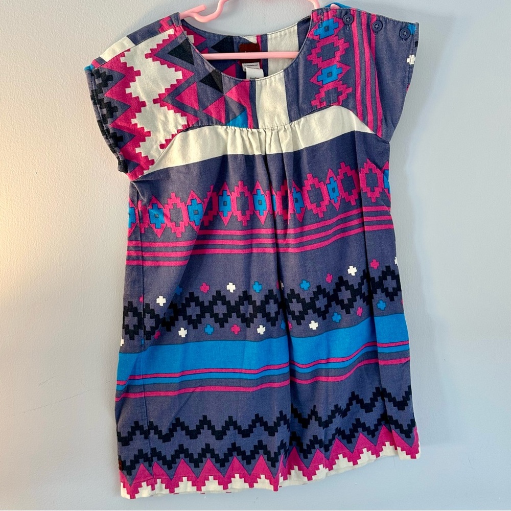 Tea Collection Pink and Blue Casual Raglan Dress